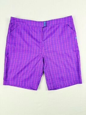 Golf America Purple Plaid Golf Shorts Bermuda Preppy Golfcore Activewear